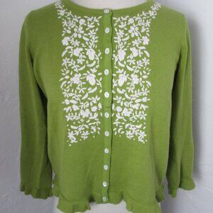 NEW Sundance Green Floral Embroidered Cardigan Size S Romantic - Boho